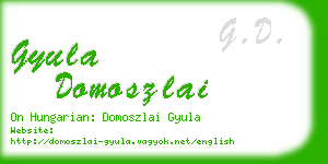 gyula domoszlai business card